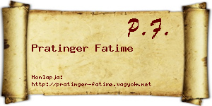 Pratinger Fatime névjegykártya